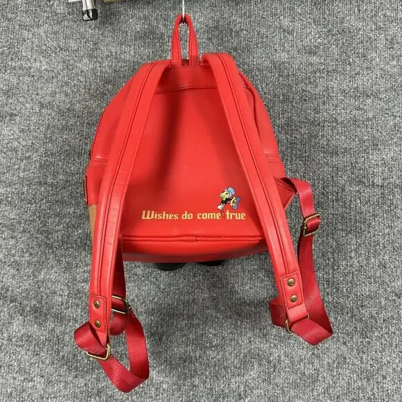 Disney Loungefly Pinocchio Marionette Backpack Red Wishes Do Come True Vacations